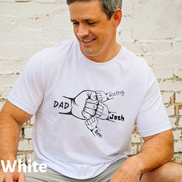 Personalized Papa T Shirt, Custom Grandpa Tee Shirt Kids Grab Papa Hands - Image 2