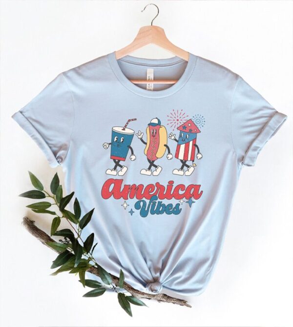 Retro America Vibes Shirt, 4th of July Shirt ,Funny American Freedom, Independence Day Shirt - Image 2