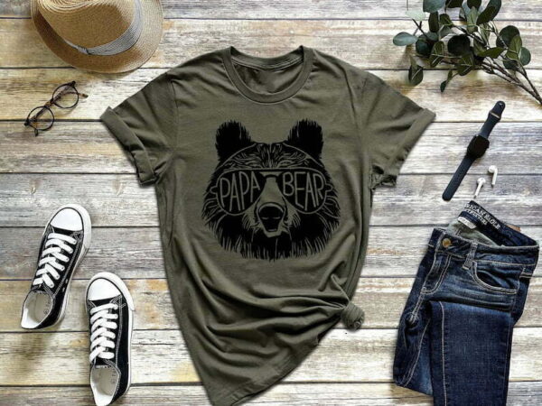 Papa Bear Sunglass, Papa Bear Shirt, Dad Shirt, Father's Day shirt - Image 2